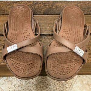 CROCS Tan Slide Sandals
